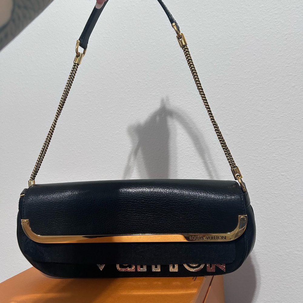 Louis Vuitton Black and Gold Shoulder Bag